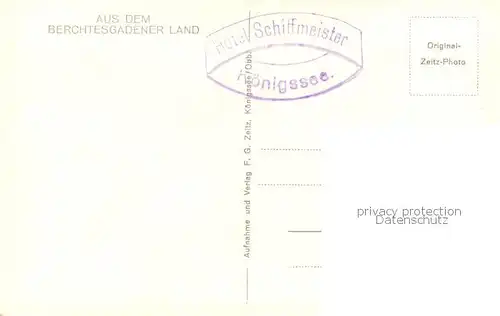 AK / Ansichtskarte 73807310 Koenigsee_Berchtesgaden mit Untersberg und Hotel Schiffmeister Koenigsee Berchtesgaden