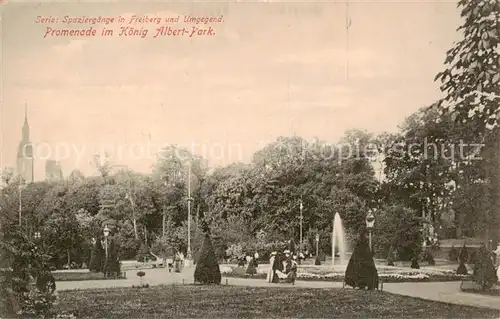 AK / Ansichtskarte  Freiberg__Sachsen Promenade im Koenig Albert Park Feldpost 