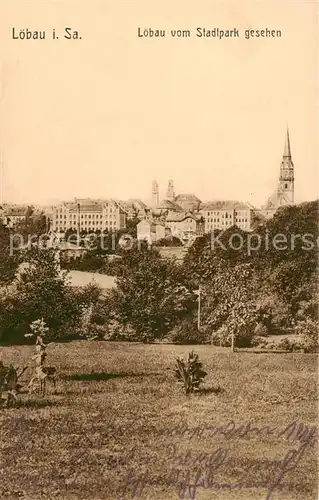 AK / Ansichtskarte  Loebau_Sachsen Blick vom Stadtpark Feldpost Loebau Sachsen