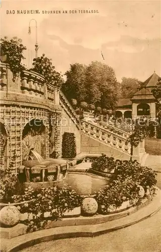 AK / Ansichtskarte  Bad_Nauheim Brunnen an der Terrasse Feldpost Bad_Nauheim