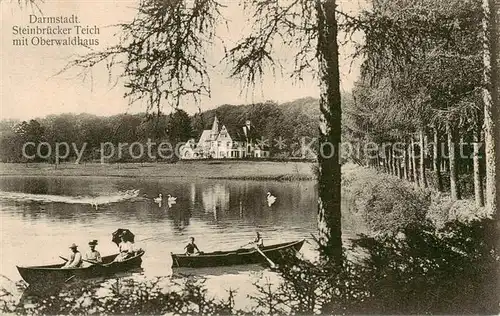 AK / Ansichtskarte  Darmstadt Steinbruecker Teich mit Oberwaldhaus Darmstadt