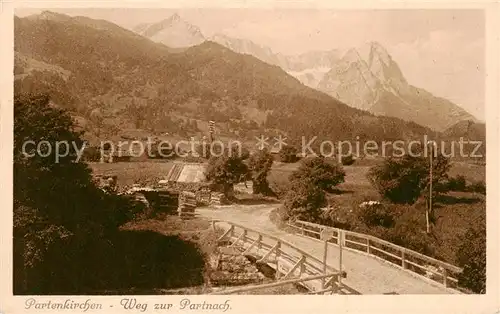 AK / Ansichtskarte 73807396 Partenkirchen Weg zur Partnach Alpen Kupfertiefdruck Partenkirchen