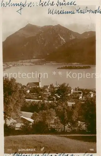 AK / Ansichtskarte  Schliersee Panorama Blick ueber den See Schliersee