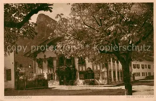 AK / Ansichtskarte  Oberammergau Partie im unteren Dorf Oberammergau