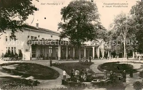 AK / Ansichtskarte  Bad_Homburg Elisabethenbrunnen und neue Wandelhalle Bad_Homburg