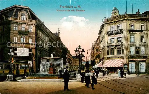 AK / Ansichtskarte  Frankfurt_Main Kaiserstrasse mit Fontaene Feldpost Frankfurt Main