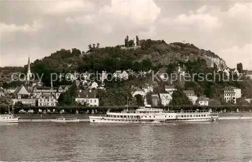 AK / Ansichtskarte  Linz_Rhein Panorama Fahrgastschiff Barbarossa Linz_Rhein