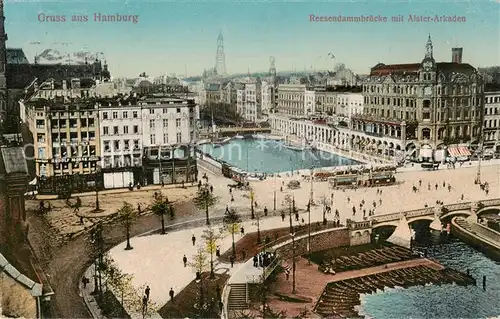 AK / Ansichtskarte  Hamburg Reesendammbruecke mit Alster Arkaden Hamburg