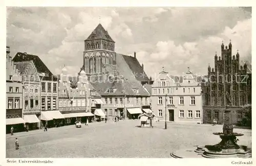 AK / Ansichtskarte  Greifswald Marktplatz Rathaus Greifswald