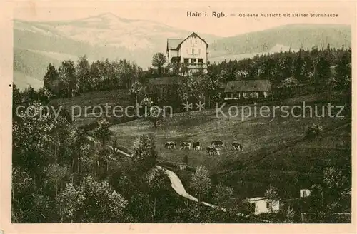 AK / Ansichtskarte  Hain__Podgorzyn_Riesengebirge Goldene Aussicht mit kleiner Sturmhaube 