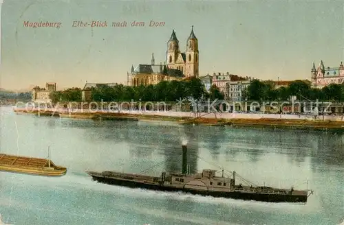 AK / Ansichtskarte  Magdeburg Elbe Blick zum Dom Magdeburg