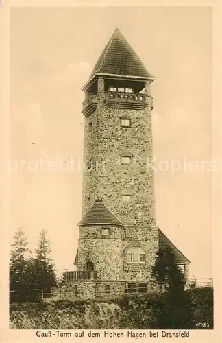 AK / Ansichtskarte 73807559 Dransfeld Gauss Turm auf dem Hohen Hagen Dransfeld