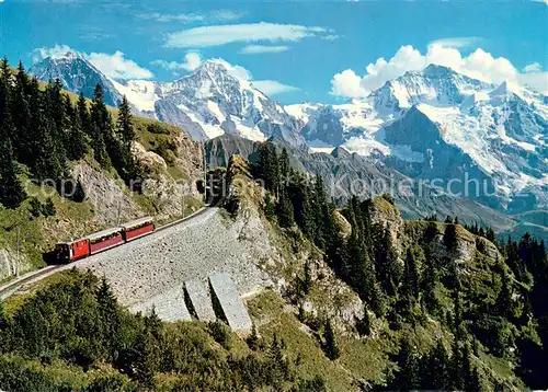 AK / Ansichtskarte  Bergbahn Schynige Platte Bahn Eiger Moench und Jungfrau Bergbahn