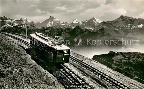 AK / Ansichtskarte  Zahnradbahn Rigi Kulm mit Alpen 