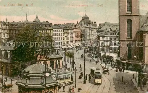 AK / Ansichtskarte 73807611 Frankfurt_Main Hauptwache und Zeil Strassenbahn Frankfurt Main