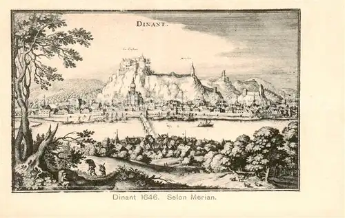 AK / Ansichtskarte  Dinant-sur_Meuse_Belgie La ville en 1646 selon Merian Kuenstlerkarte 