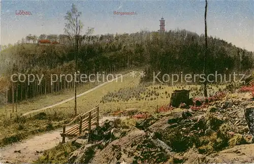 AK / Ansichtskarte  Loebau_Sachsen Bergansicht Aussichtsturm Loebau Sachsen