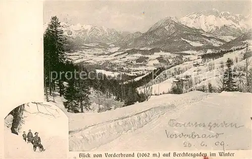 AK / Ansichtskarte  Berchtesgaden Winterpanorama Blick von Vorderbrand Alpen Berchtesgaden