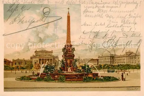 AK / Ansichtskarte  Leipzig Mendebrunnen Litho Leipzig