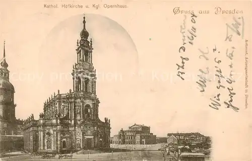 AK / Ansichtskarte  Dresden_Elbe Katholische Hofkirche und Koenigliches Opernhaus 