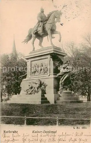 AK / Ansichtskarte  Karlsruhe_Baden Kaiser Denkmal Karlsruhe_Baden