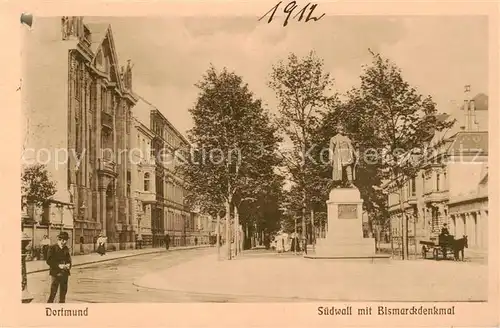 AK / Ansichtskarte  Dortmund Suedwall mit Bismarckdenkmal Dortmund