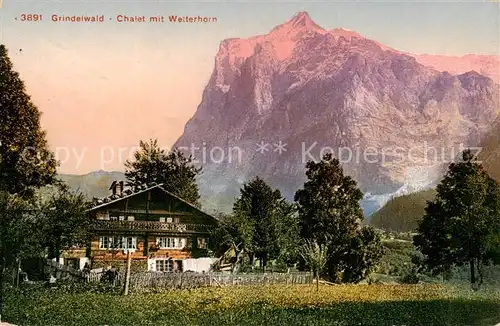 AK / Ansichtskarte Grindelwald Chalet mit Weiterhorn Grindelwald