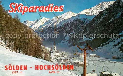 AK / Ansichtskarte  Sessellift_Chairlift_Telesiege Soelden oetztal Tirol 