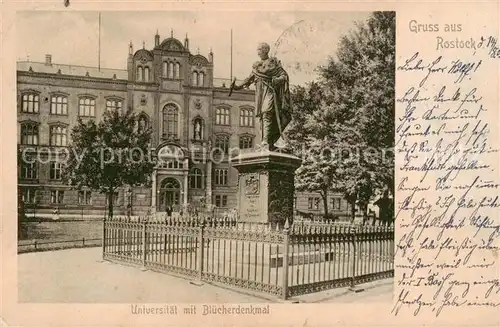 AK / Ansichtskarte  Rostock Uni mit Bluecherdenkmal 