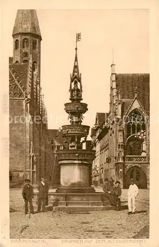 AK / Ansichtskarte  Braunschweig Brunnen auf dem Altstadtmarkt Braunschweig