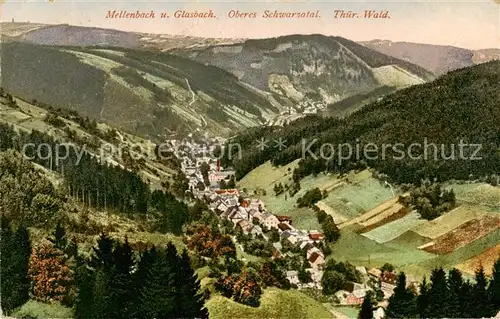 AK / Ansichtskarte  Mellenbach-Glasbach Panorama Oberes Schwarzatal im Thueringer Wald Mellenbach-Glasbach