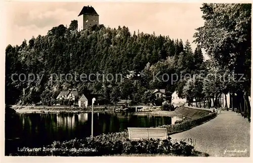 AK / Ansichtskarte  Ziegenrueck Uferpromenade an der Saale Burg Luftkurort Ziegenrueck