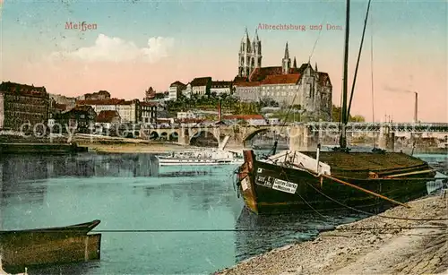 AK / Ansichtskarte  Meissen_Elbe_Sachsen Albrechtsburg und Dom Dampfer Meissen_Elbe_Sachsen