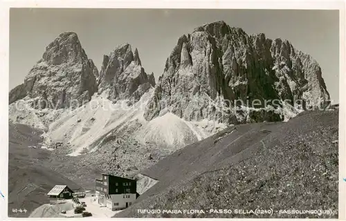 AK / Ansichtskarte  Passo_Sella_Selva_Val_Gardena_IT Rifugio Maria Flora e Sassolungo Berghuette Langkofel Dolomiten 