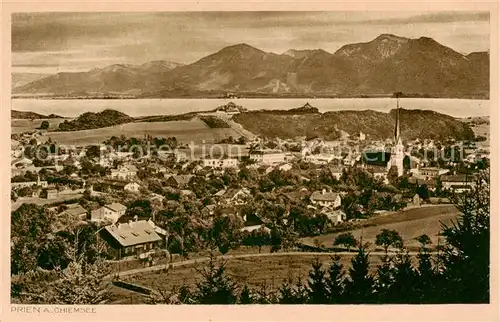 AK / Ansichtskarte  Prien_Chiemsee Panorama Chiemgauer Alpen Prien Chiemsee