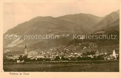 AK / Ansichtskarte  Schwaz_Tirol_AT Ortsansicht mit Kirche 