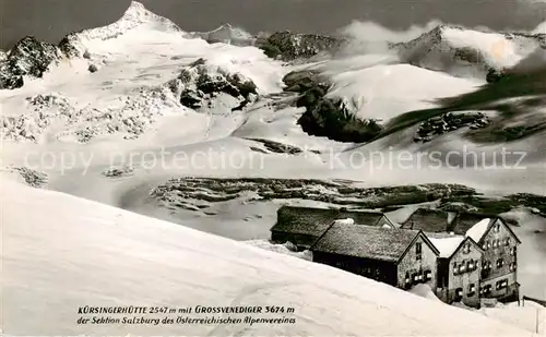 AK / Ansichtskarte  Neukirchen_Grossvenediger Kuersingerhuette mit Grossvenediger Winterpanorama Neukirchen Grossvenediger