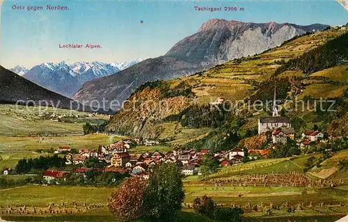 AK / Ansichtskarte  Oetz Panorama Blick gegen Norden Fernsicht Lechtaler Alpen Oetz