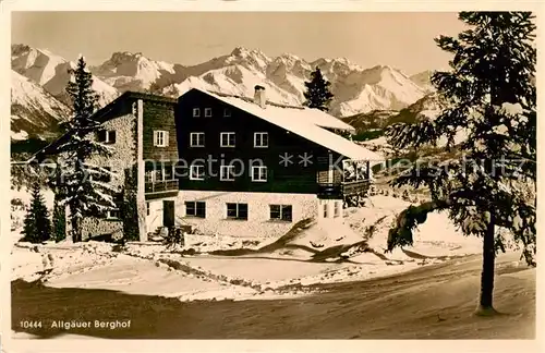 AK / Ansichtskarte 73807920 Sonthofen__Oberallgaeu Berggasthaus Allgaeuer Berghof Alpe Eck Winterpanorama Allgaeuer Alpen 