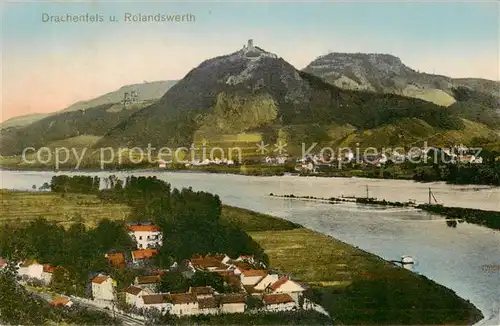 AK / Ansichtskarte  Koenigswinter_Rhein Drachenfels und Rolandswerth 