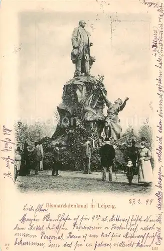 AK / Ansichtskarte 73807968 Leipzig Bismarck Denkmal Leipzig