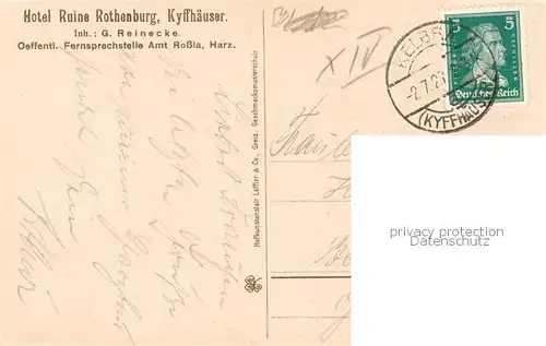 AK / Ansichtskarte 73807969 Kyffhaeuser Bismarckturm auf der Rothenburg Kyffhaeuser