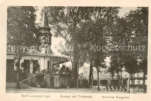 AK / Ansichtskarte  Bad_Lippspringe Kursaal mit Trinkhalle Arminius Kurgarten Bad_Lippspringe