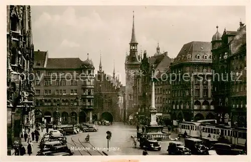 AK / Ansichtskarte  Muenchen Marienplatz Muenchen