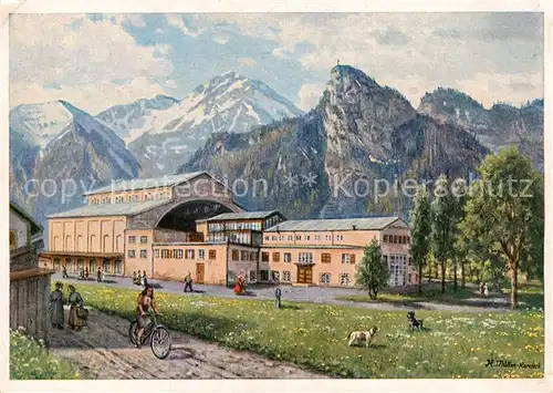 AK / Ansichtskarte 73808097 Oberammergau Passionstheater mit Kofel Oberammergau