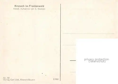 AK / Ansichtskarte 73808099 Kronach_Oberfranken Am Stadtgraben Kronach Oberfranken