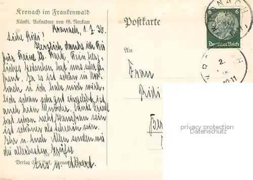 AK / Ansichtskarte  Kronach_Oberfranken Am Stadtgraben Kronach Oberfranken