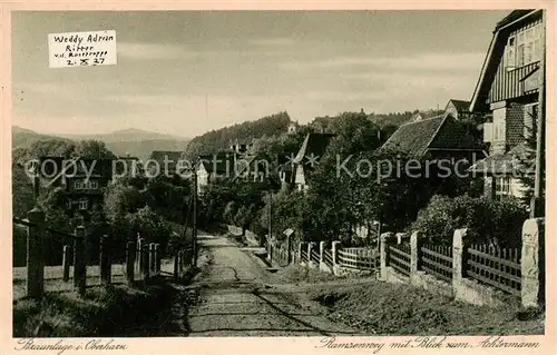 AK / Ansichtskarte  Braunlage Ramsenweg mit Blick zum Achtermann Braunlage