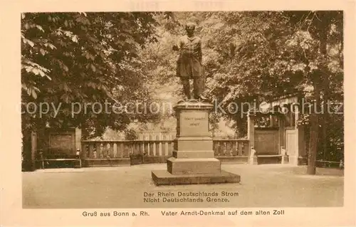 AK / Ansichtskarte  Bonn_Rhein Vater Arndt Denkmal auf dem alten Zoll Bonn_Rhein