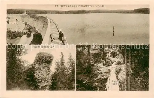 AK / Ansichtskarte  Muldenberg_Vogtland Talsperre Muldenberg Schneckenstein Rissfaelle Muldenberg_Vogtland